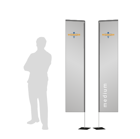 Beachflag Rechteck | Medium (300 cm) | beidseitig bedruckt