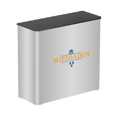 Messetheke FASTFRAME™ | B 102 cm x H 102,5 cm x T 41 cm | bedruckt